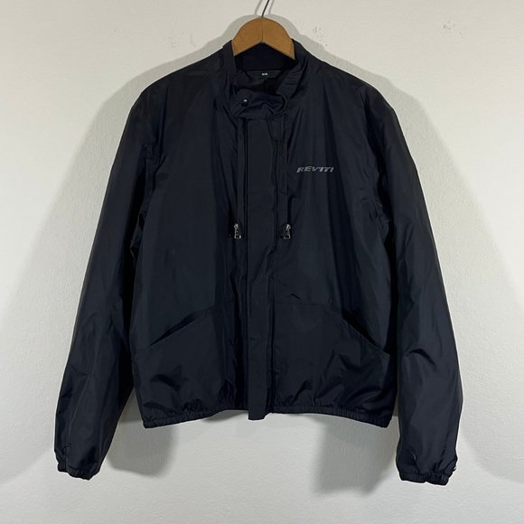 Rev'It Women's Tornado Black Motorcycle Rainjacket Windbreaker Jacket Full Zip